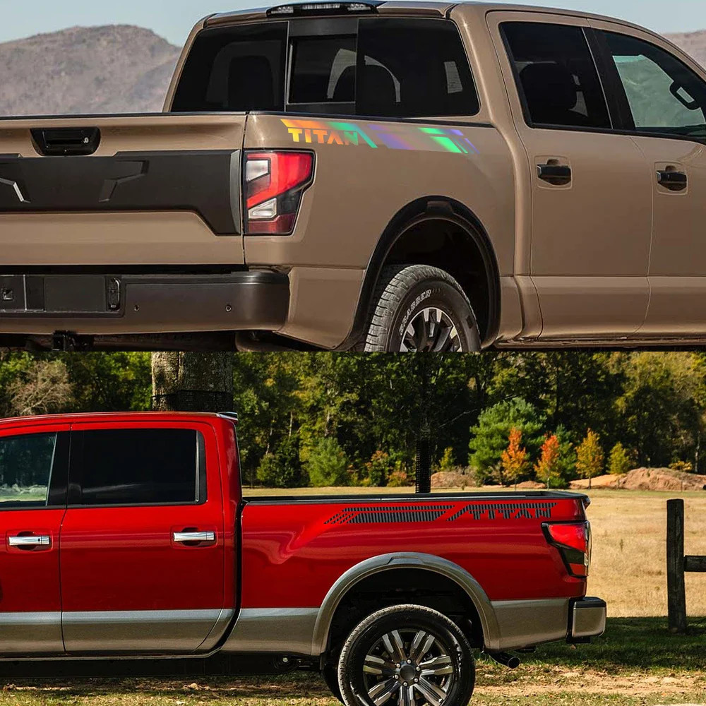 Aftermarket Trunk Side Stripe Decal for Nissan Titan Pro-4X | Pickup Truck Viny