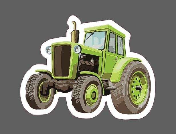 Tractor Sticker Green Farm Waterproof – Buy Any 4 For $1.75 Each Storewide!