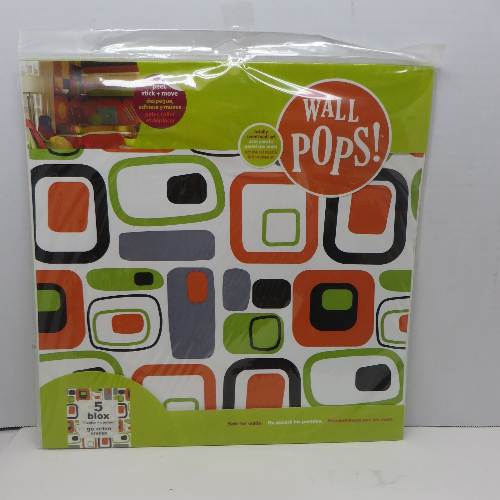 Wall POPS Go Retro Orange Dots Peel and Stick Wall Decal Decor LOT OF 5 NIP