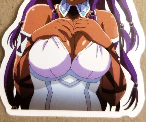 Waifu Sticker Girl Purple Tan Queen Princess Lingerie Anime Manga Pin Up Pinup