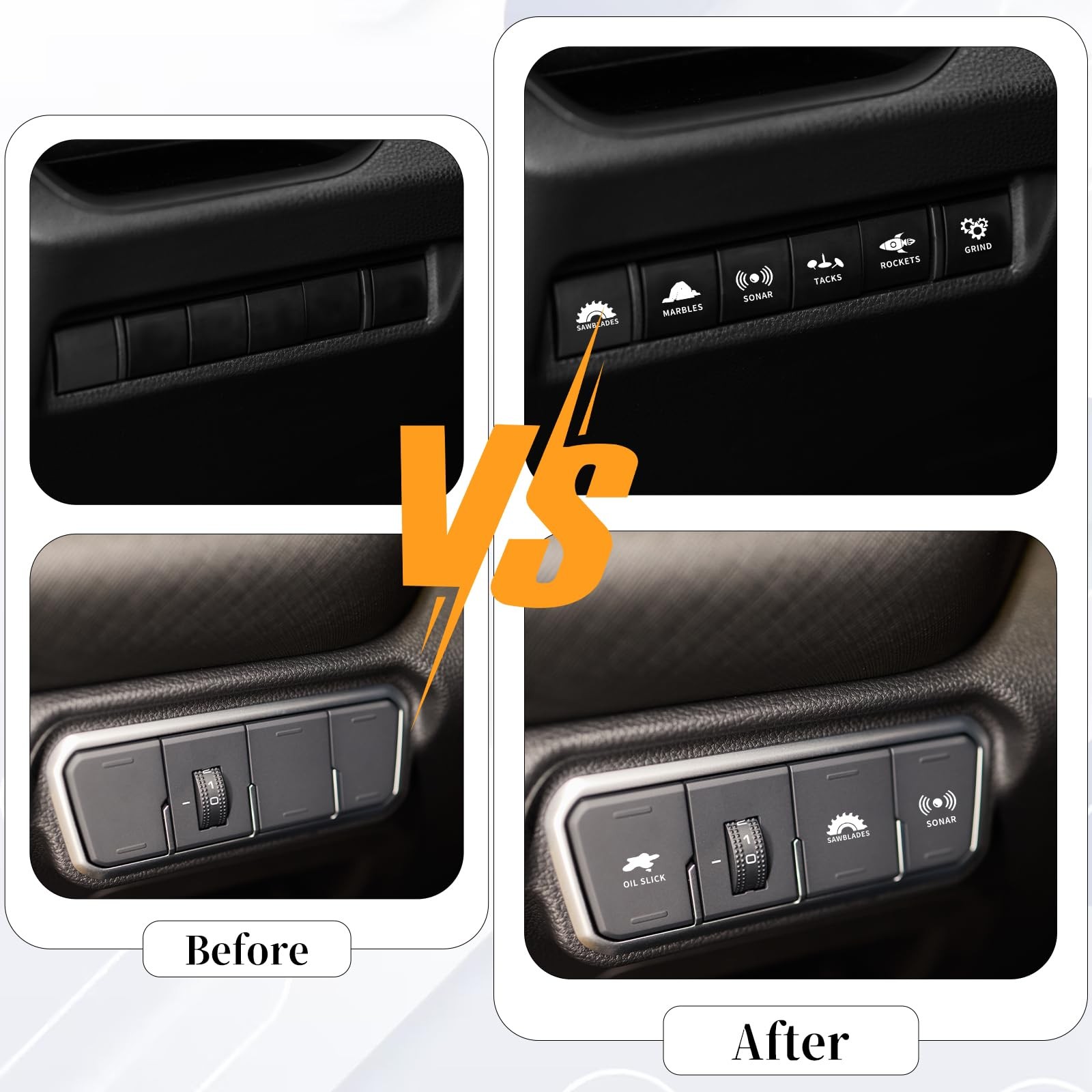 2Pcs Novelty Stickers Labels for Car or Truck Unused Button, Car Switch Stick…