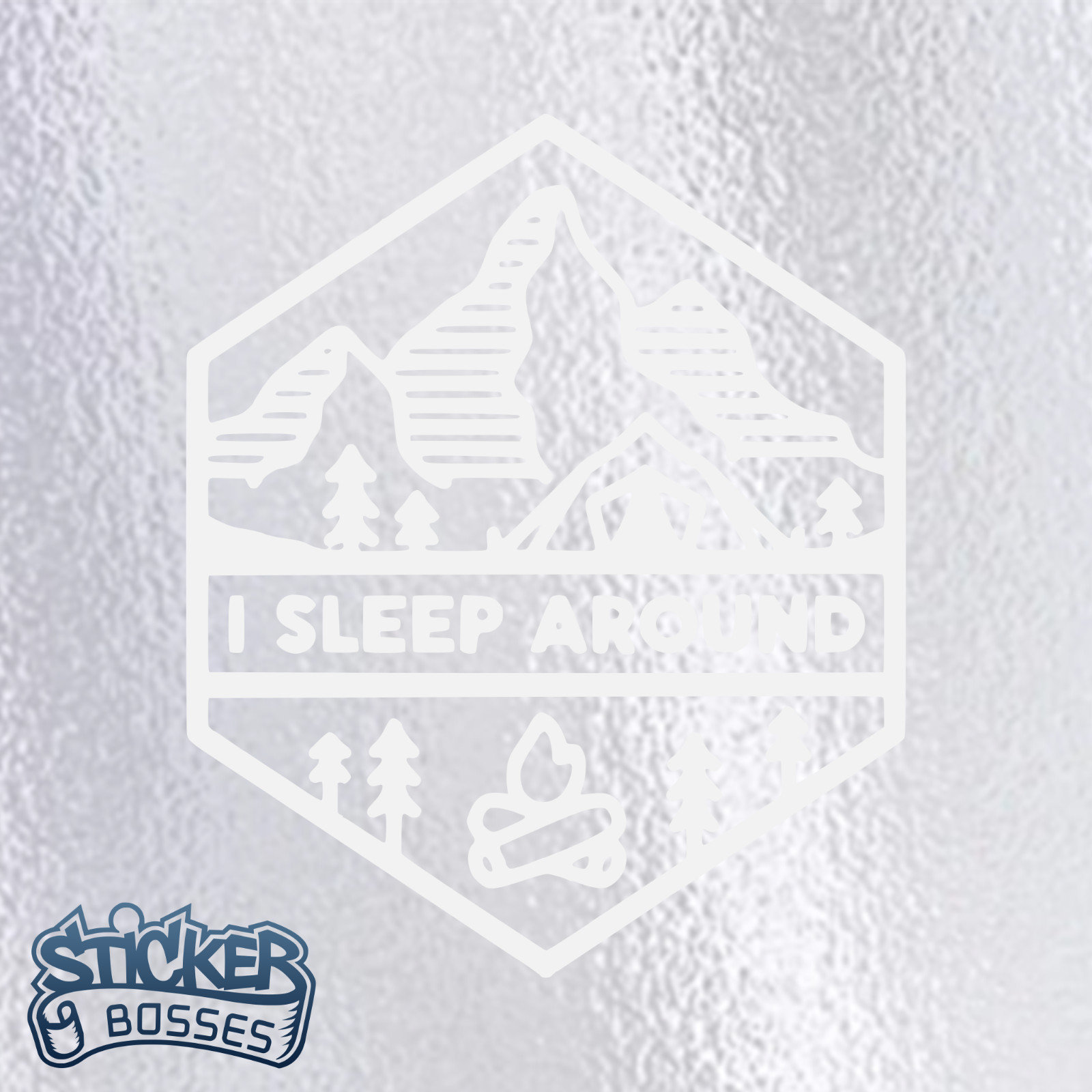 I Sleep Around Camping Outdoors Funny Vinyl Decal Sticker Car
