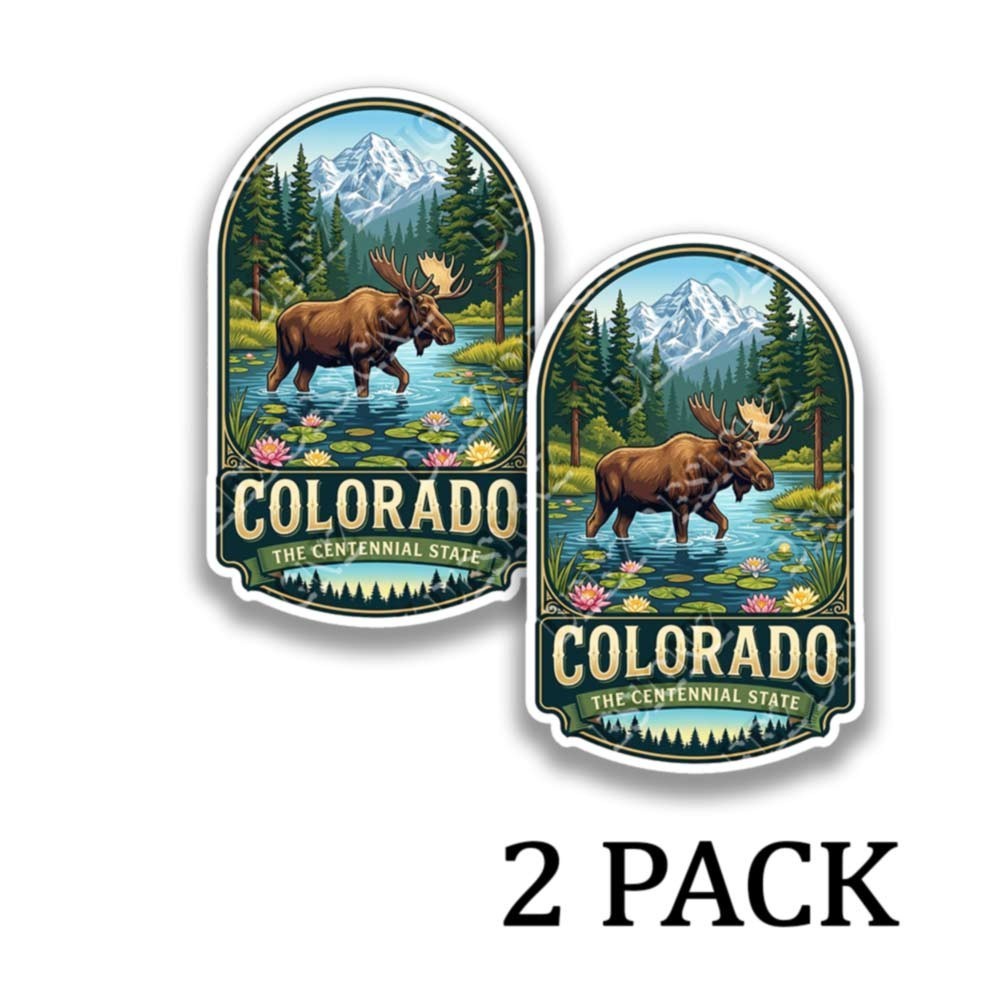 Colorado Moose Vinyl Decal Wildlife Sticker 2 Pack 44279
