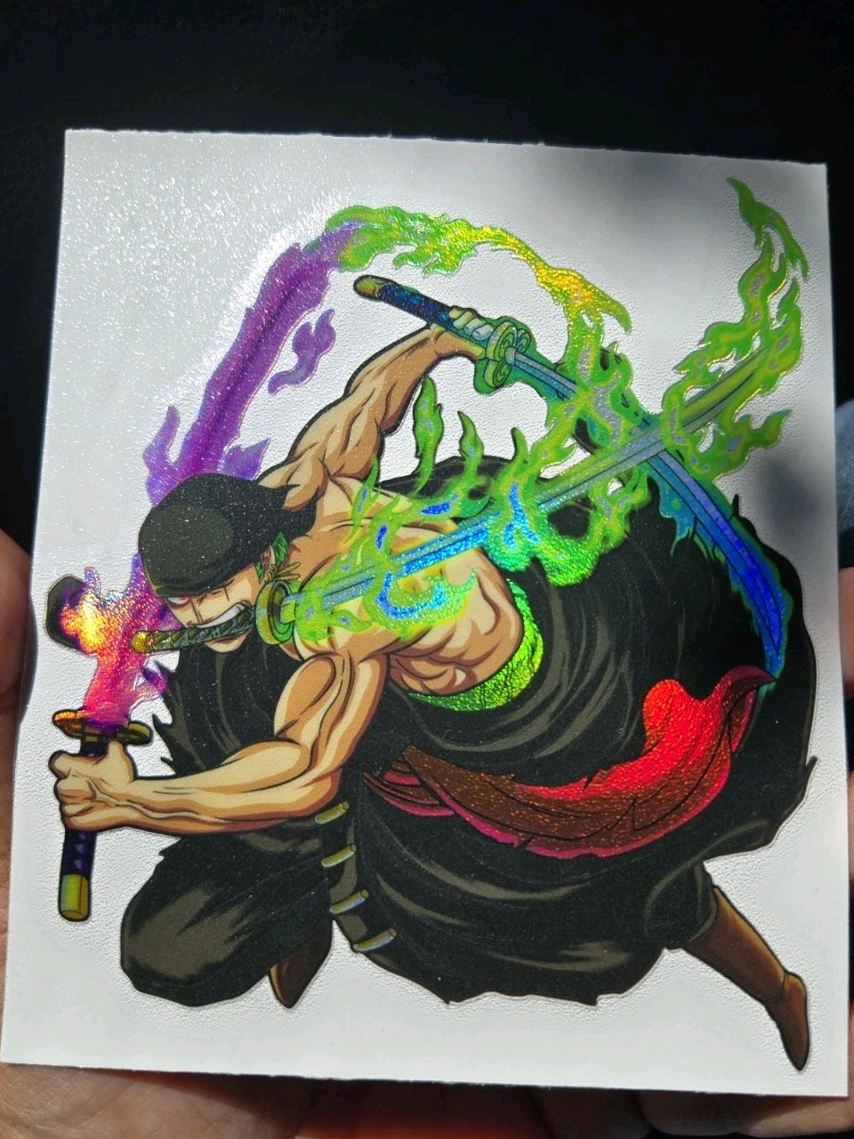 5" Spotholographic Weatherproof Sticker Zoro Op