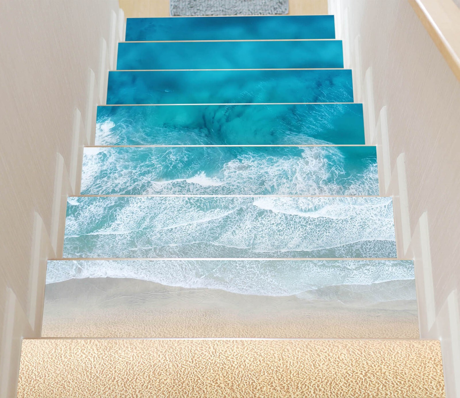 3D Expected Sea J162 Stair Risers Decoration Photo Mural Vinyl Decal Wallpaper E
