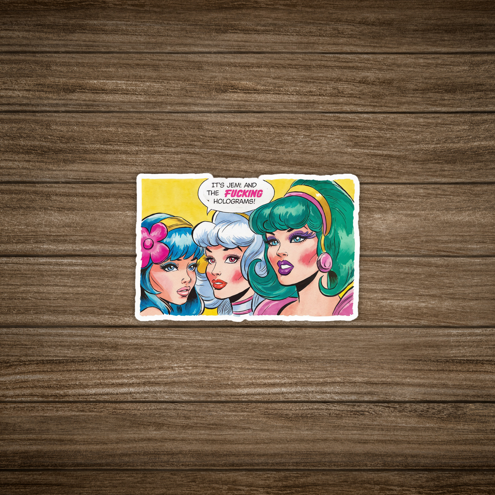 Jem and the Holograms Retro 80s Cartoon Sticker – Colorful Pop Art Vinyl Decal #