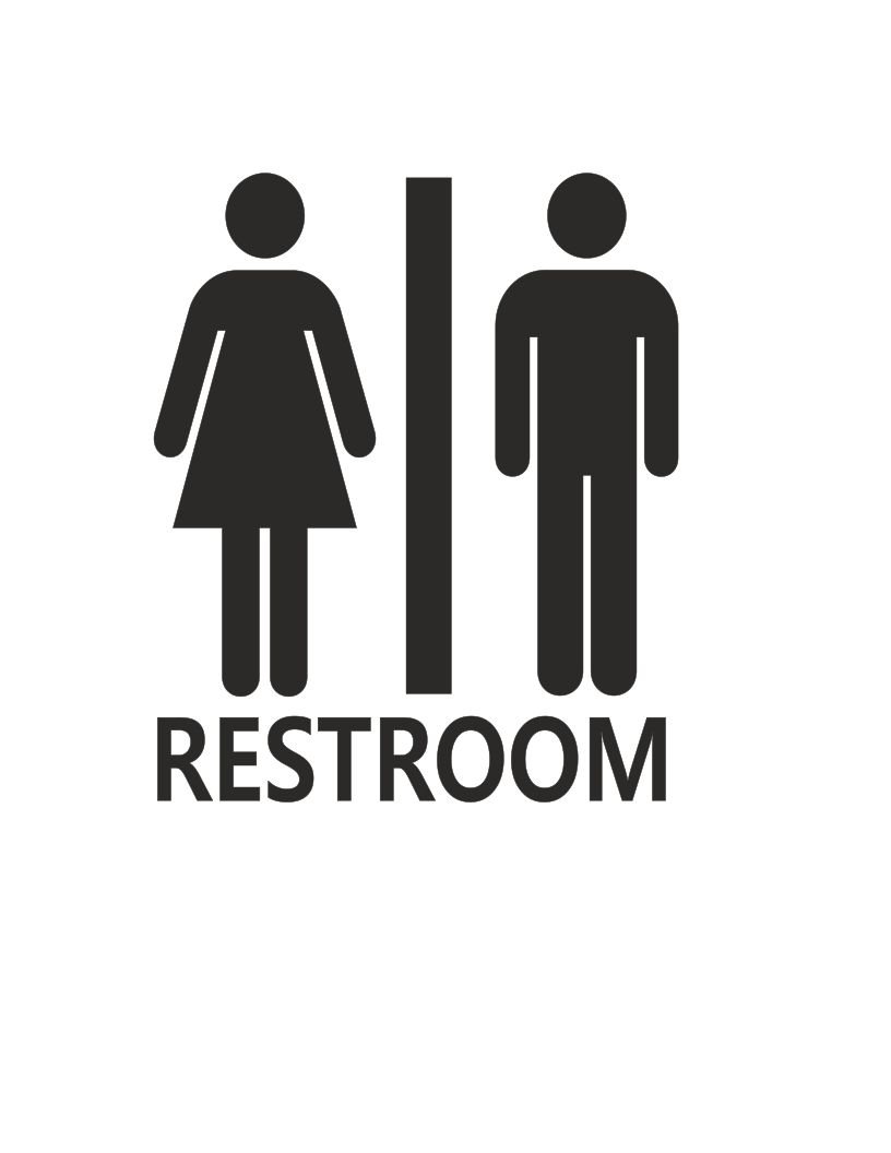 RESTROOM MEN,WOMEN Vinyl Window Decal