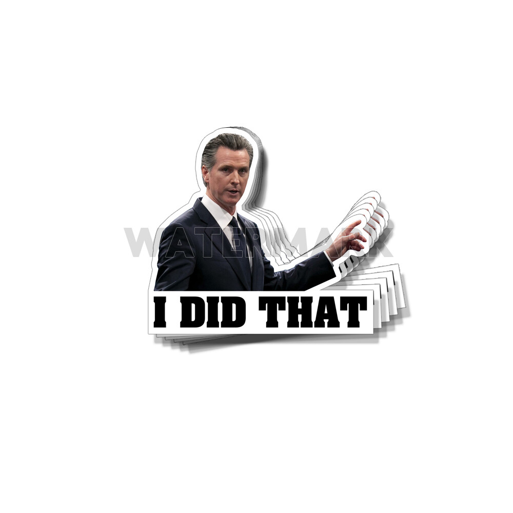 NEWSOM I Did That Funny Political Stickers Gavin Decals Made In the USA 10 Pack