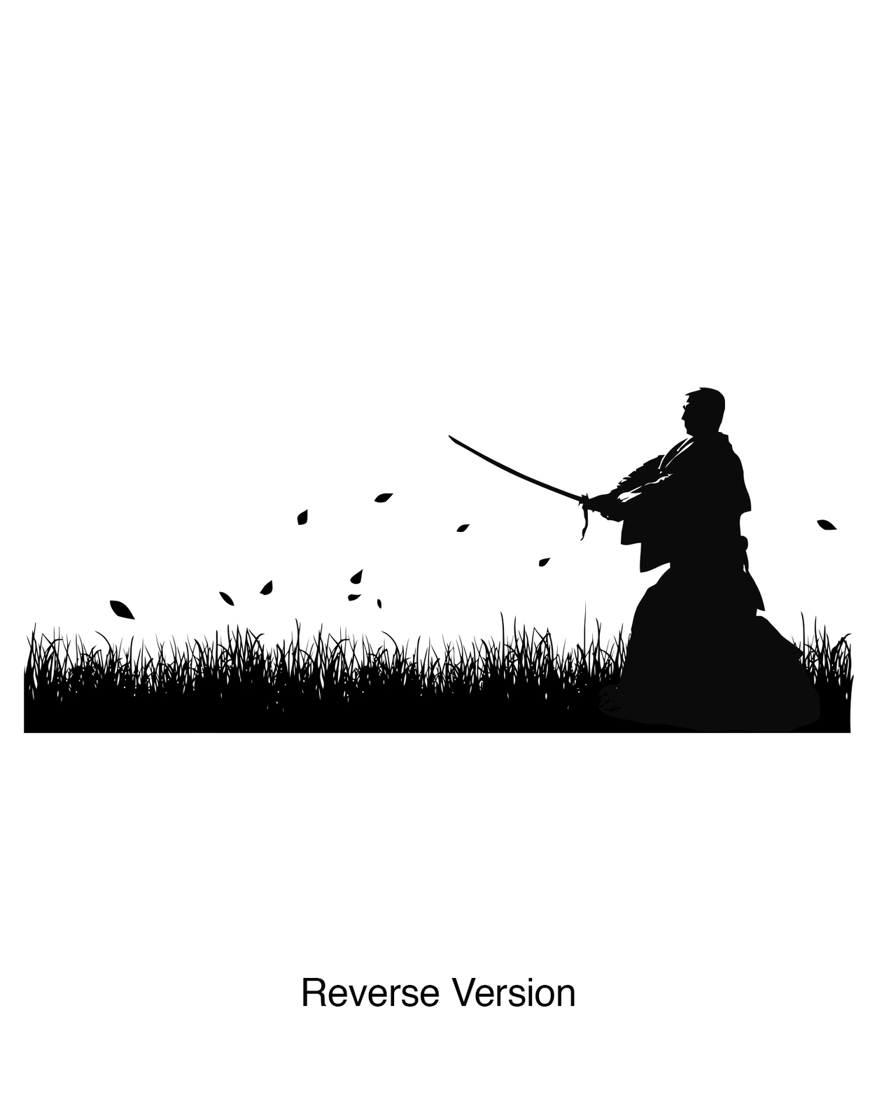 Japanese Ronin Samurai Swordsman in Field Wall Decal. #525