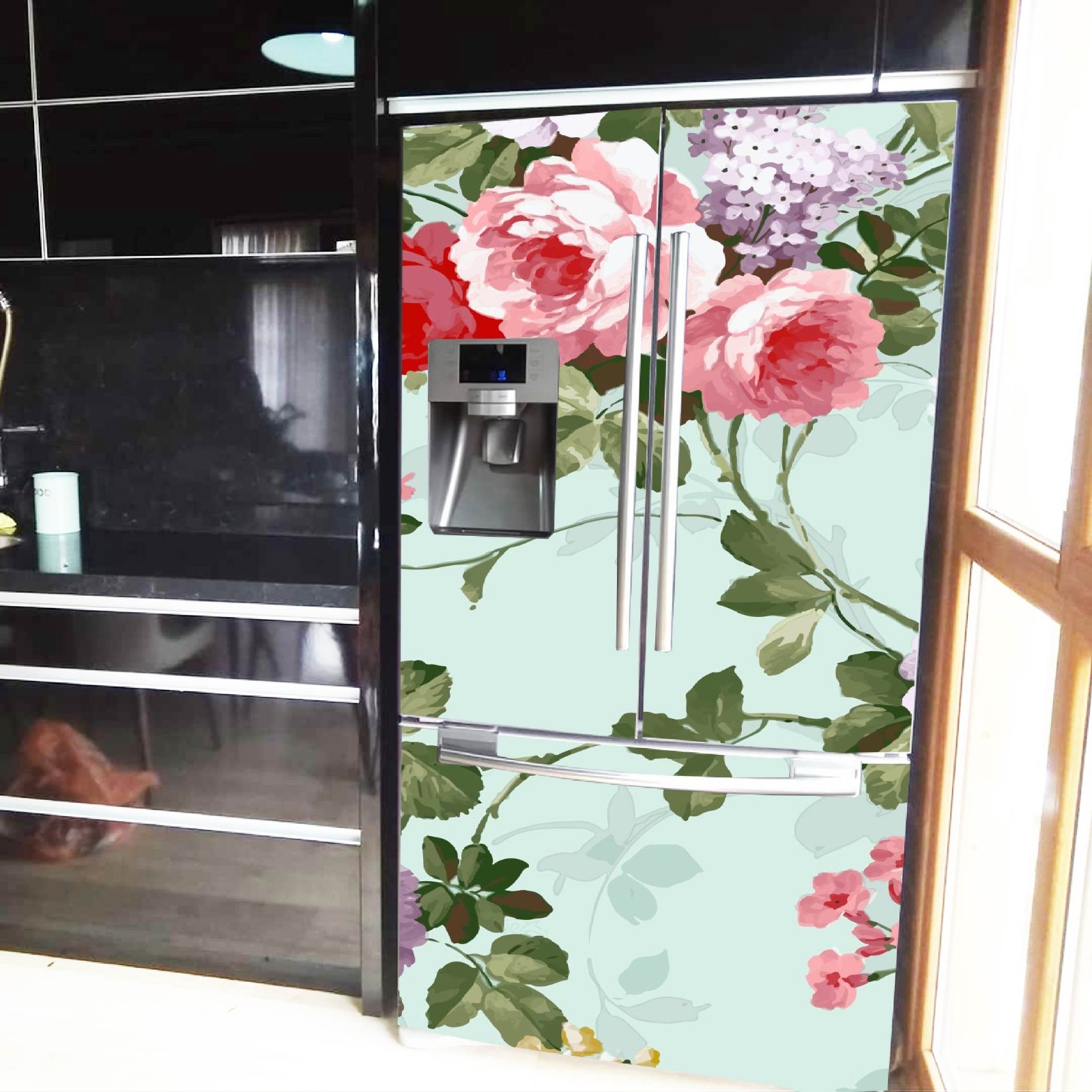 Vintage Retro Style Fridge Wrap