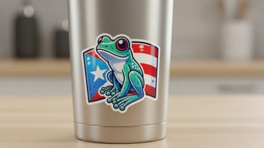 Puerto Rico Coqui Frog Vinyl Sticker Decal – 4 Inches – Waterproof & Durable – 1