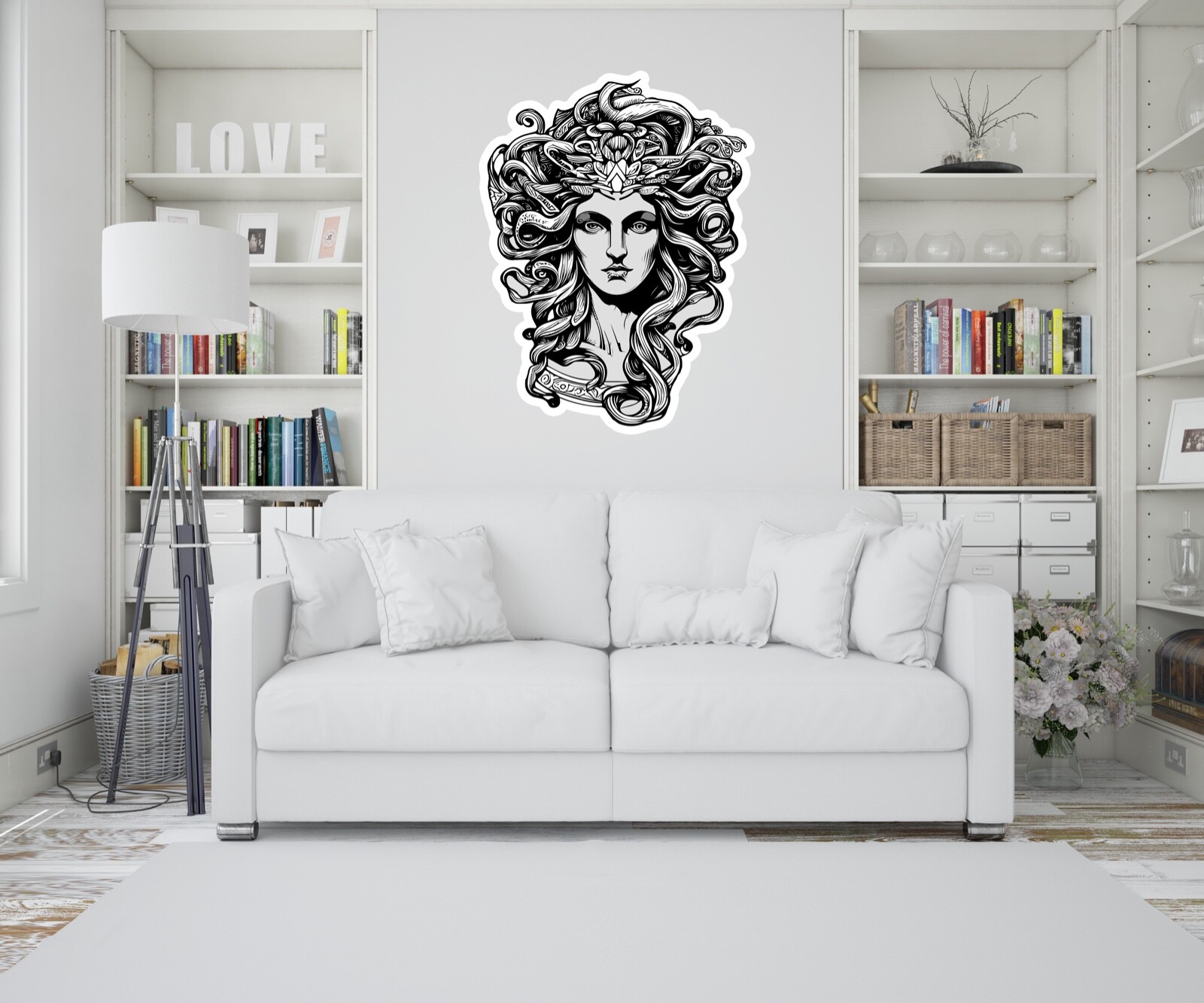 Medusa Sticker Wild Hair Snakes Folk Lore Myth Sexy Small Large Decal Stickers