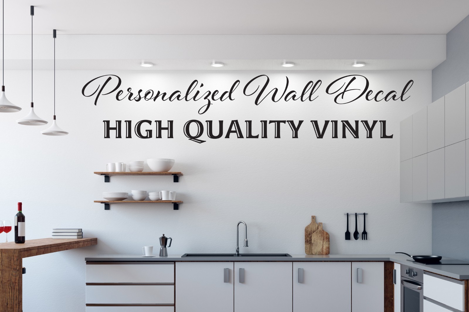 Personalized Vinyl Wall Decal Custom Name Text Large 12–72in Home Decor