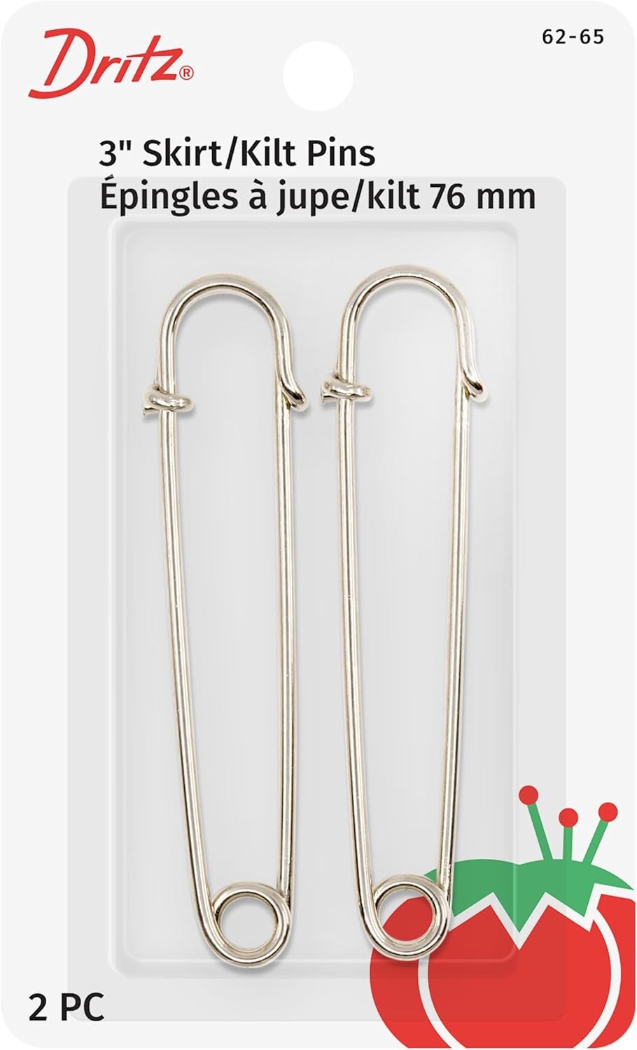 62-65 Skirt/Kilt Pins, Nickel Finish, 3-Inch (2-Count)
