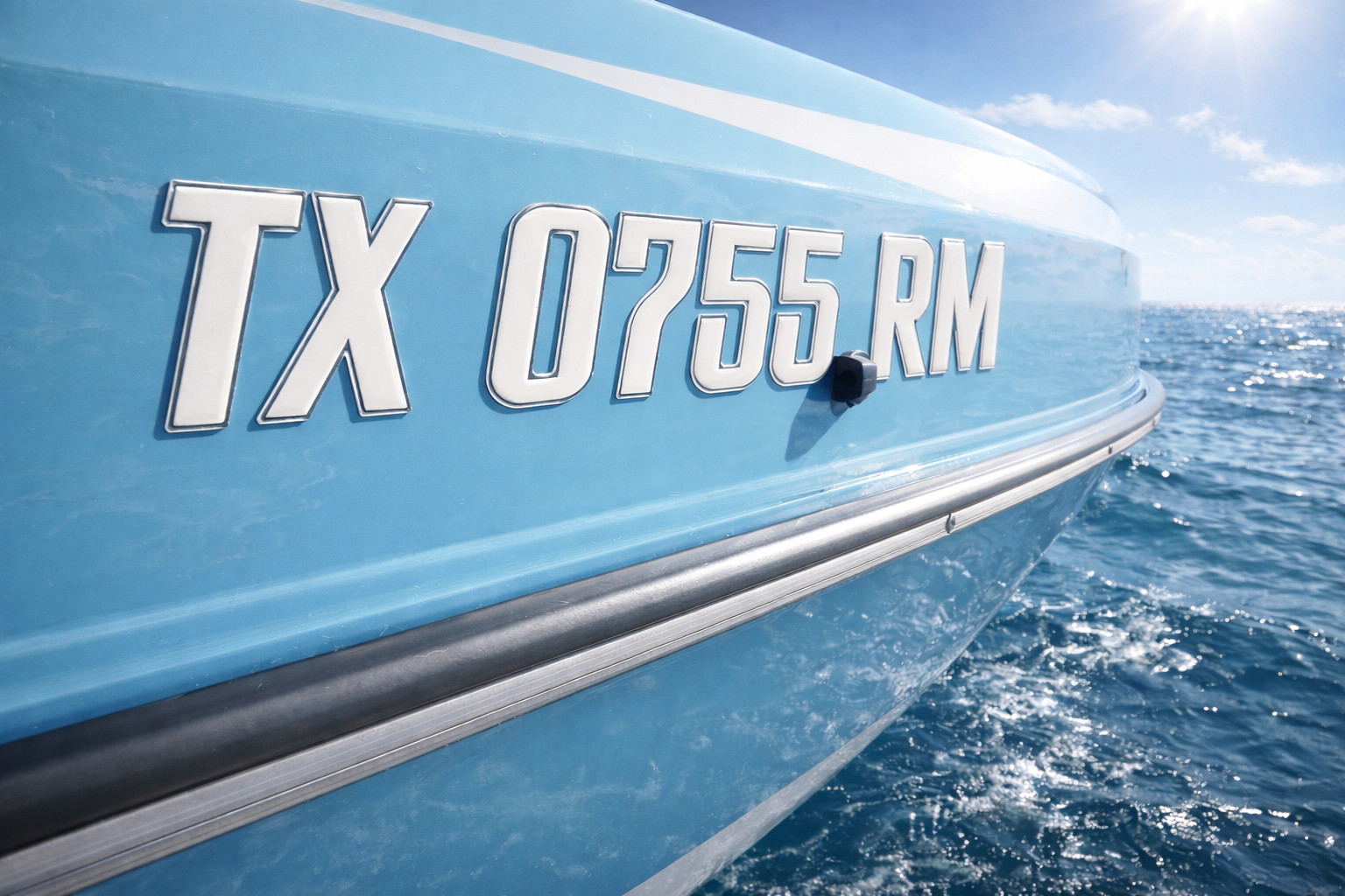 White Raised Domed Registration Numbers for Boat & Jet Ski