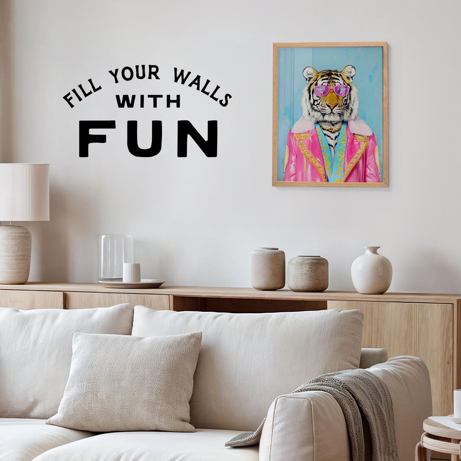 Tiger Pop Art Wall Decor 11×14 – Funky Animal Print for Home Office – Maximal…
