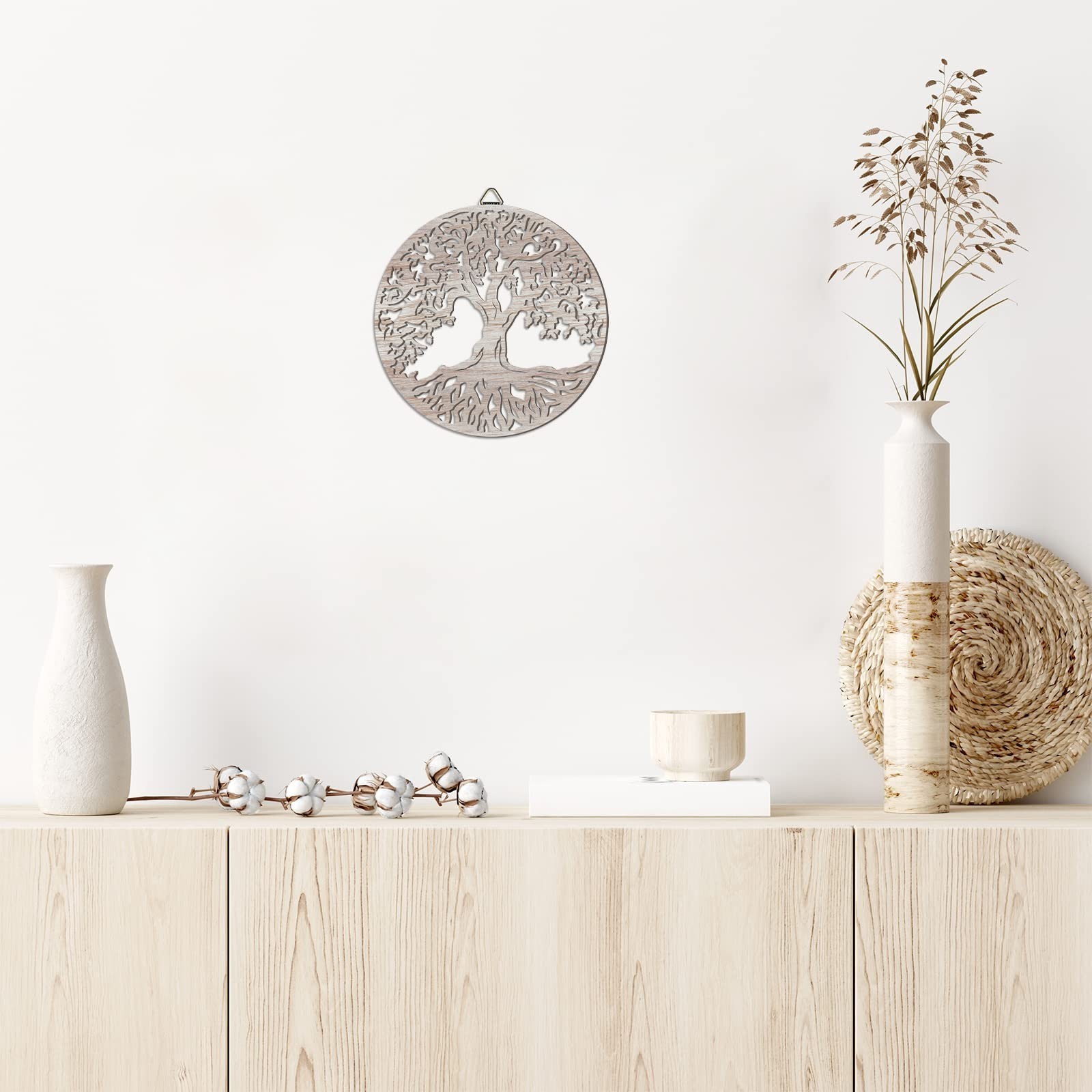 Yalikop Tree of Life Wooden Wall Art Decor Wooden Wall Sculpture 11.8 Inch Tr…