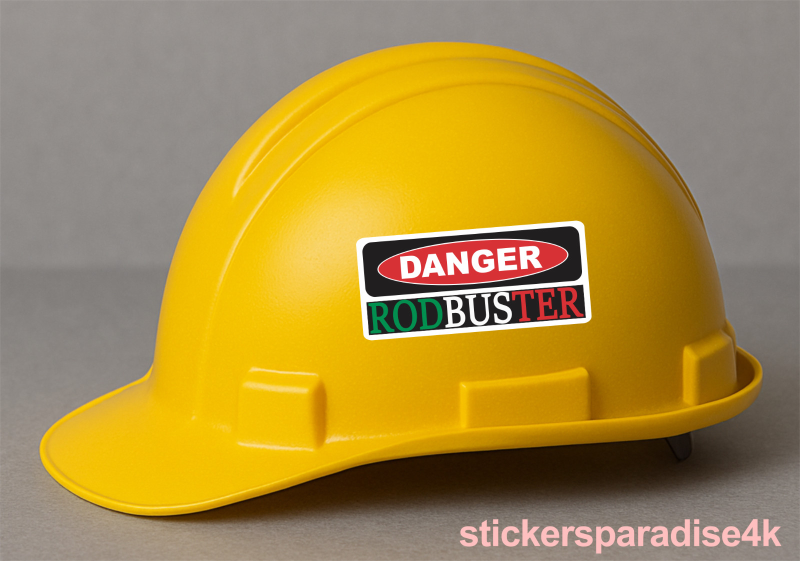 Hard Hat Decal DANGER RODBUSTER 3.5"x1.5" inches Vinyl Sticker 4 Colors
