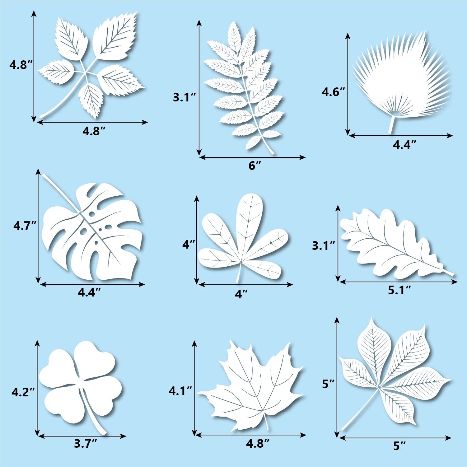 52 Pcs Anti Collision Window Clings Large Leaf Shapes Bird Alert Window Decal