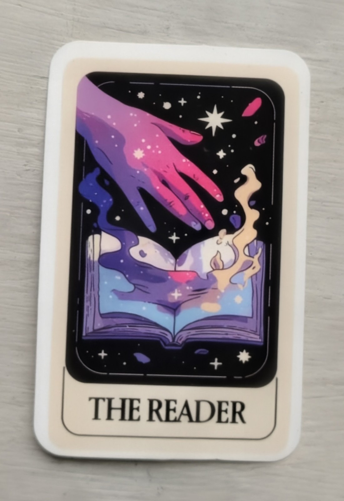 Haunted Active Spirit Creepy Scary Tarot Card The Reader Purple Sticker 1 Pc