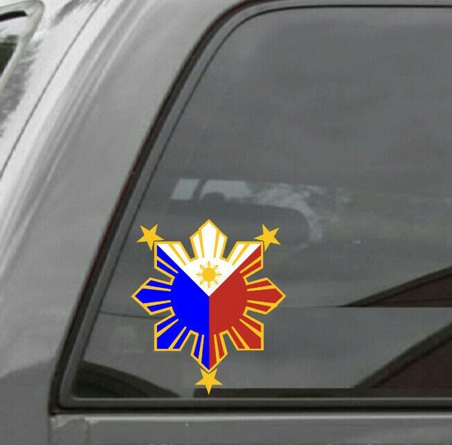 Filipino Pride Star Sun Sticker Die Cut Decal Philippines Style1