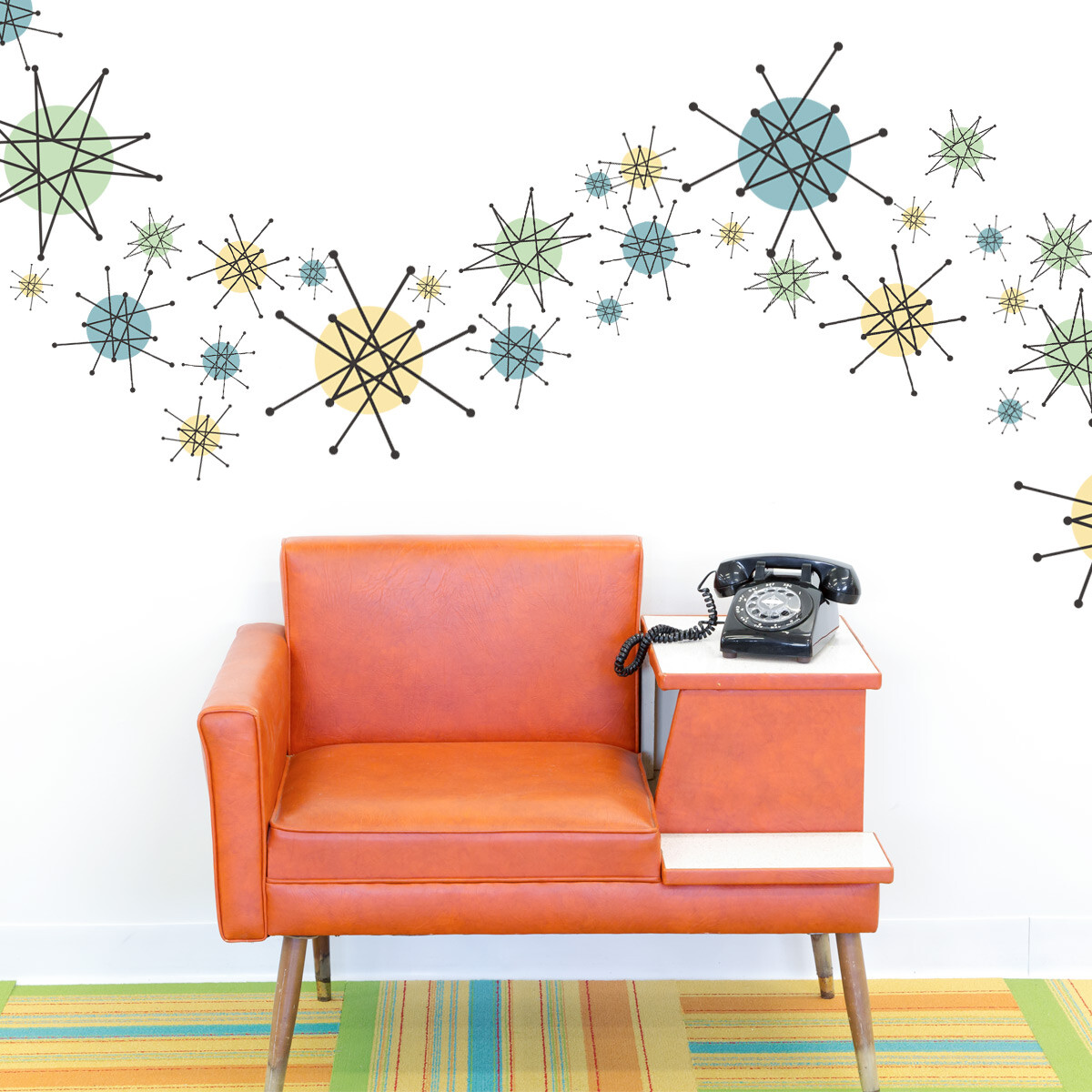 Atomic Starburst Wall Decals & Accents – Medium Set Of 50 – 12 Color Palettes