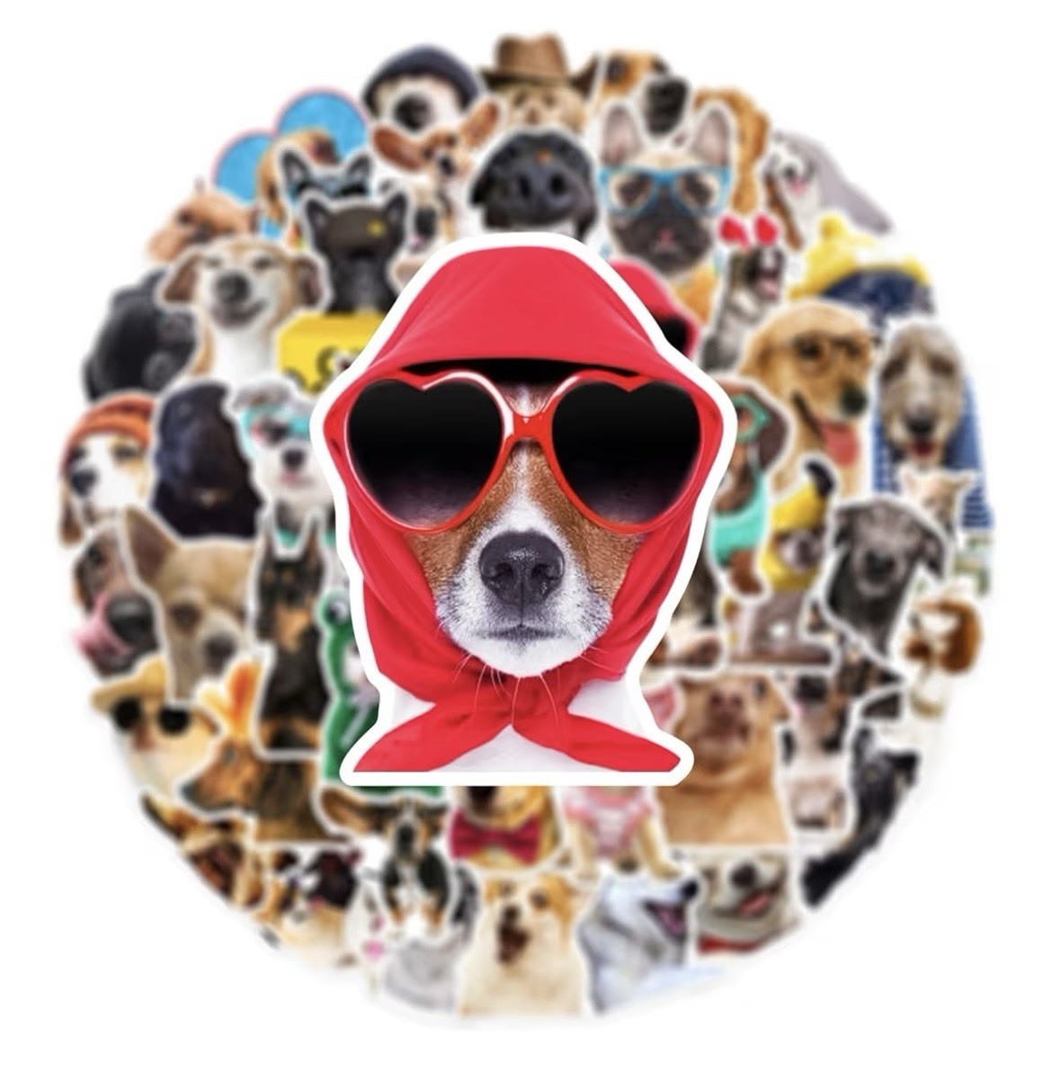 50pcs Funny Dog Stickers Puppy Animal Decals Waterproof Vinyl Gifts for Laptop
