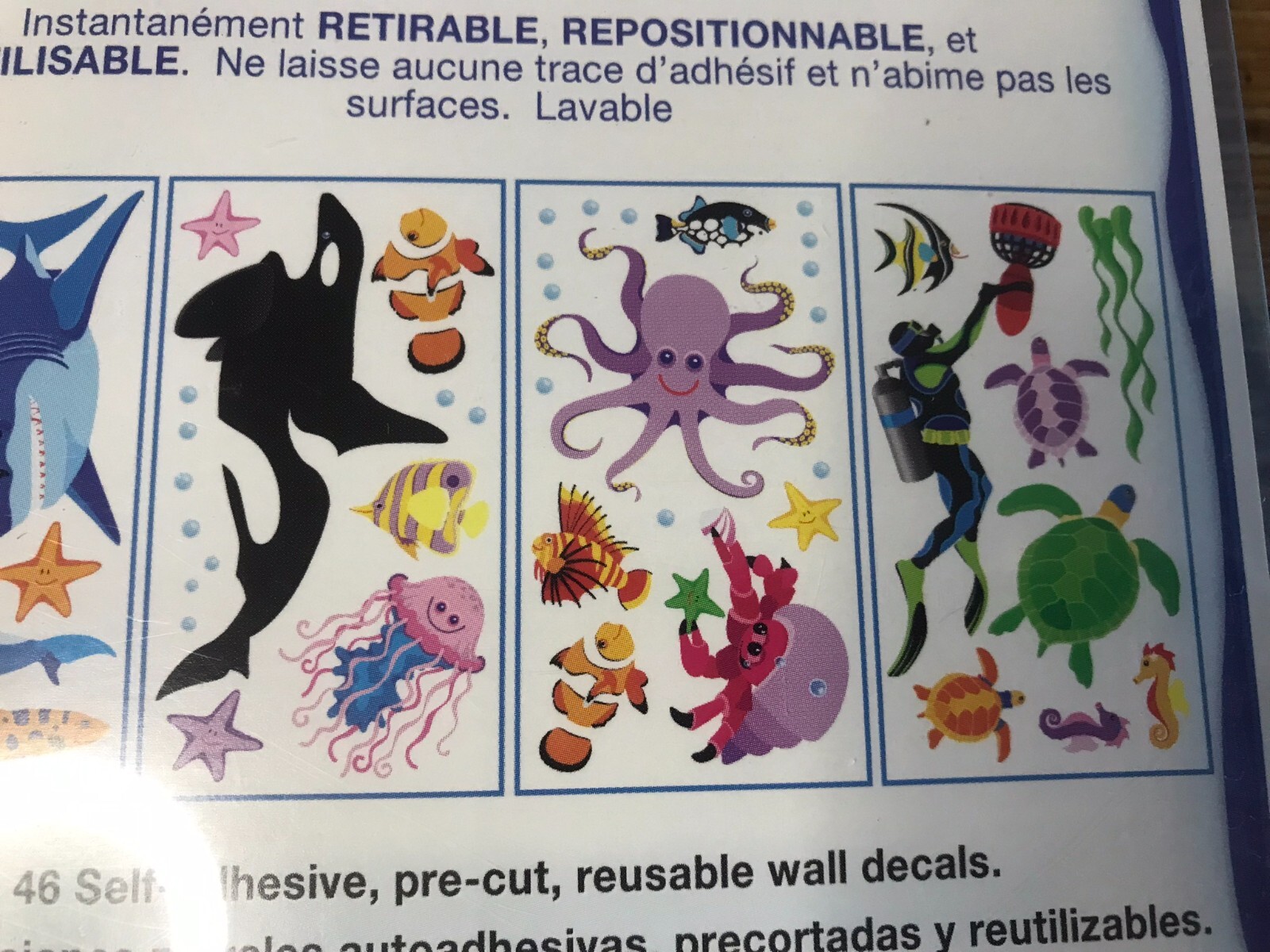 Ocean Animals Wall Graphics Kids Room Bathroom Decals New Sticker Set RoomMates