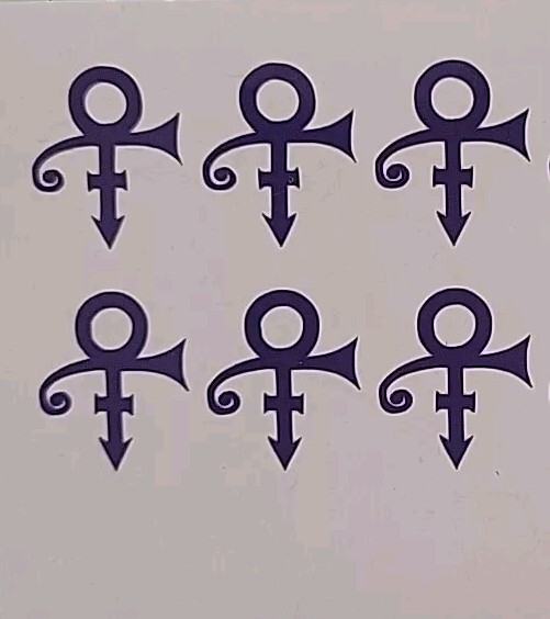 6 Prince Logo 1.5" H Vinyl Decal (Purple) windows car truck laptops SUV boards