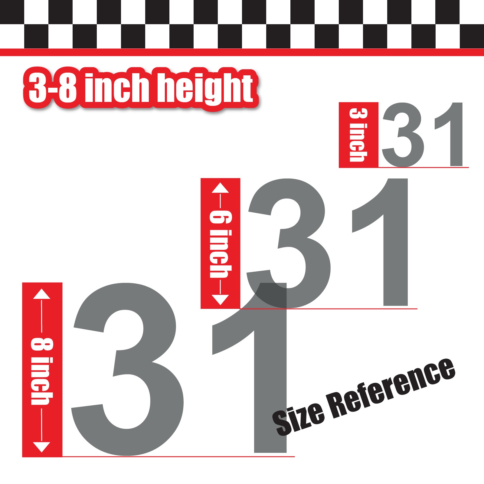3x 3 Digit Custom Single Number Stickers Decal Locker Door Mailbox Arial