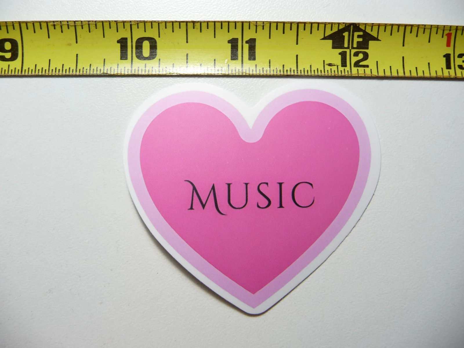 MUSIC IN BORDER HEART LOVE SMALL STICKER DECAL MUSICIAN FAN BAND SONG