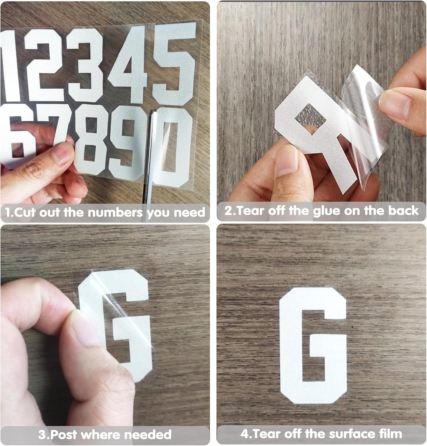 120 PCS Reflective Mailbox Number and Letters Stickers, 3 Inches Self Adhesive C