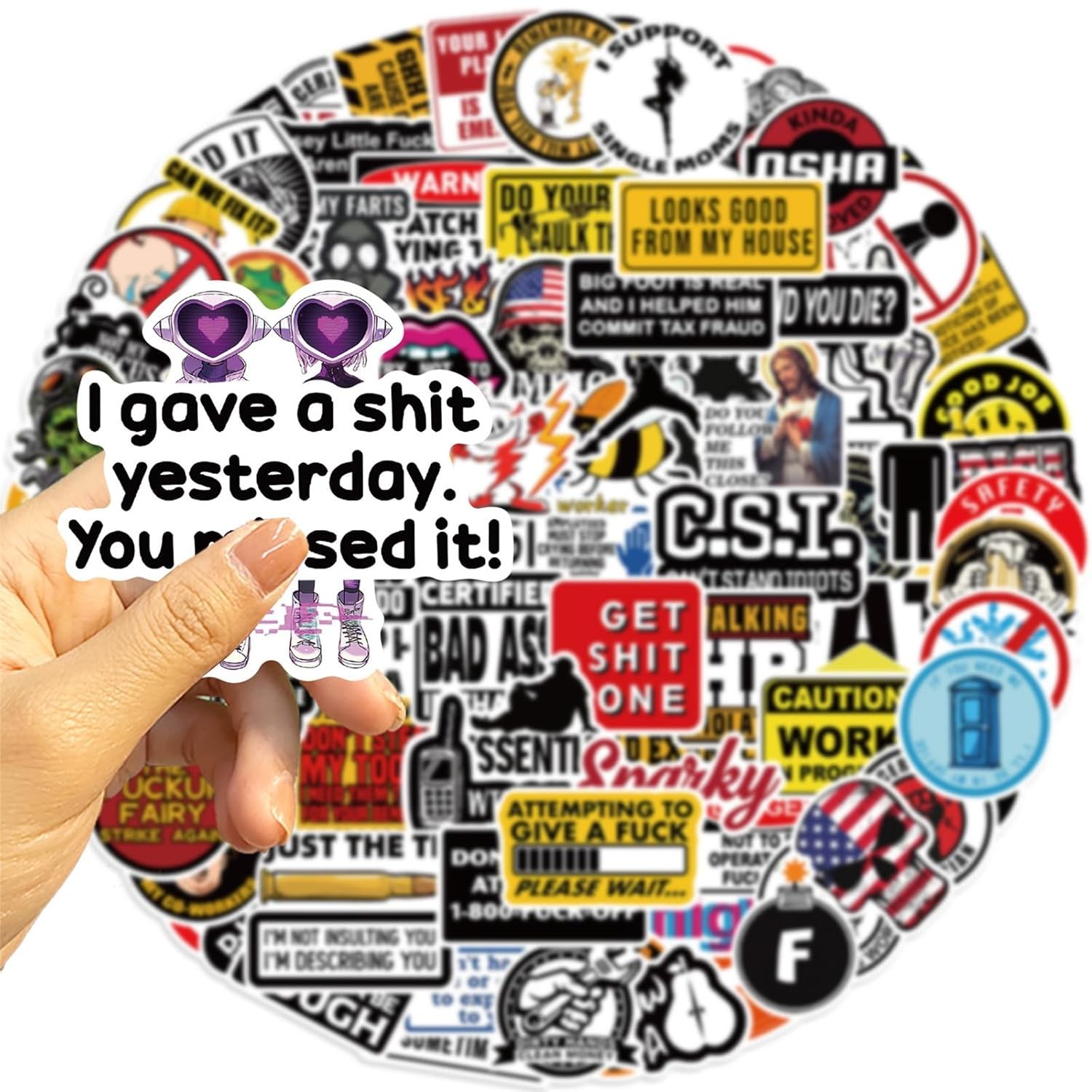 Funny Adult Stickers Meme Water Bottle Sticker Pack 100 Pcs Dirty Memes