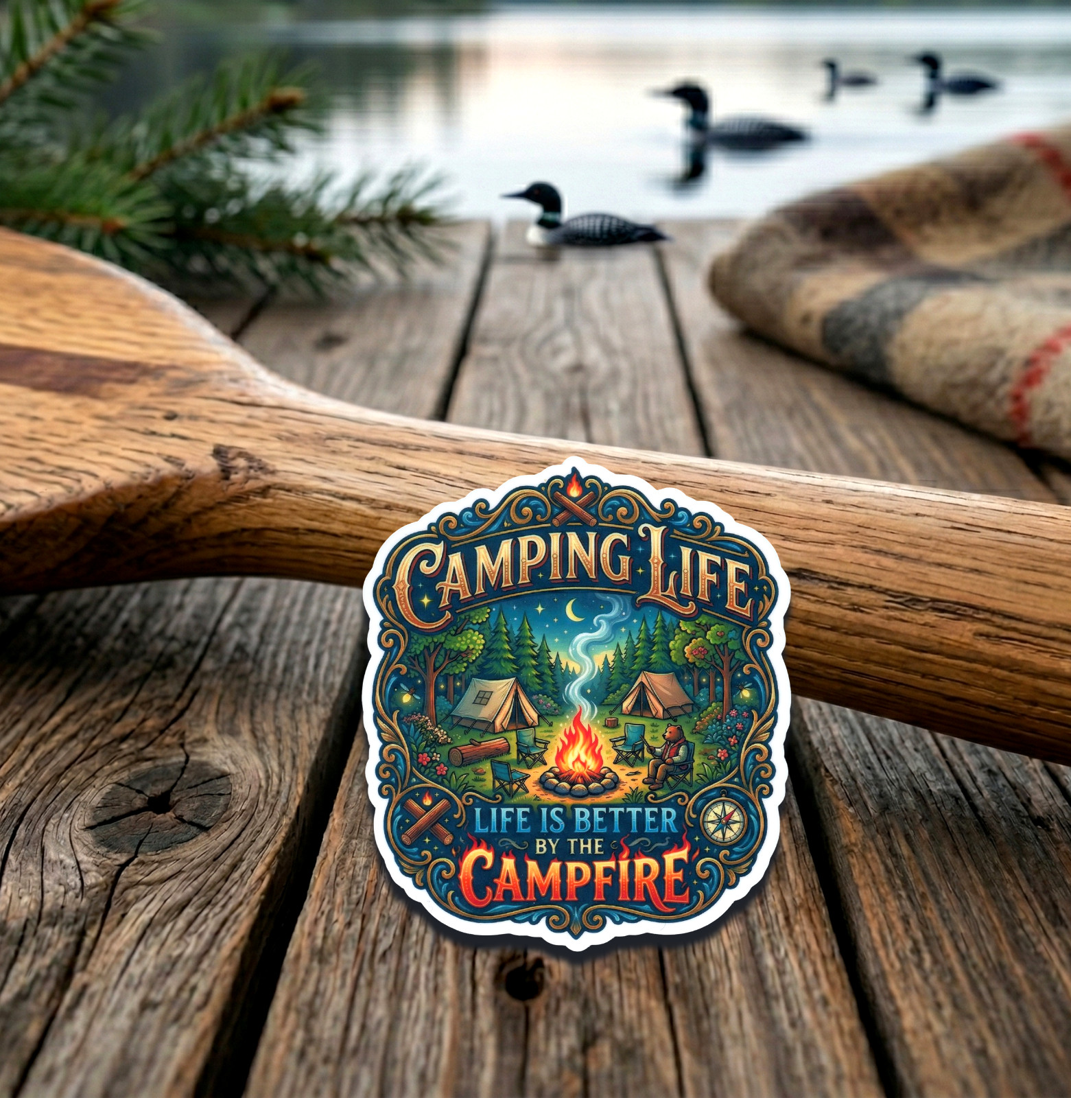 Camping Life Life Is Better By The Campfire Vinyl Sticker