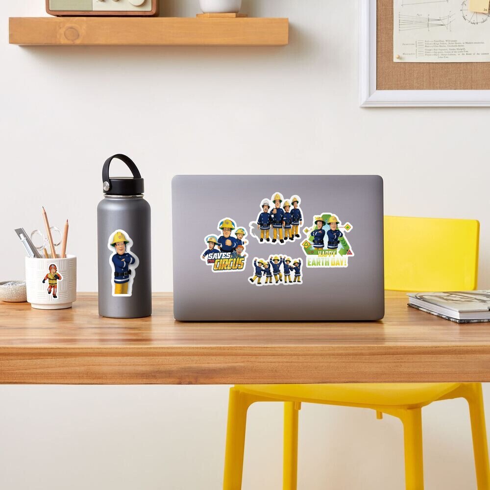 100Pcs Fireman Sam Sticker for Adults Teens Girls Scrapbooking Water Bottles