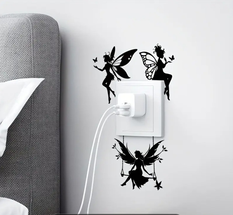Fairy Elf Fantasy Wall Sticker Decal Sticker Bedroom Light Switch Decor (#009)