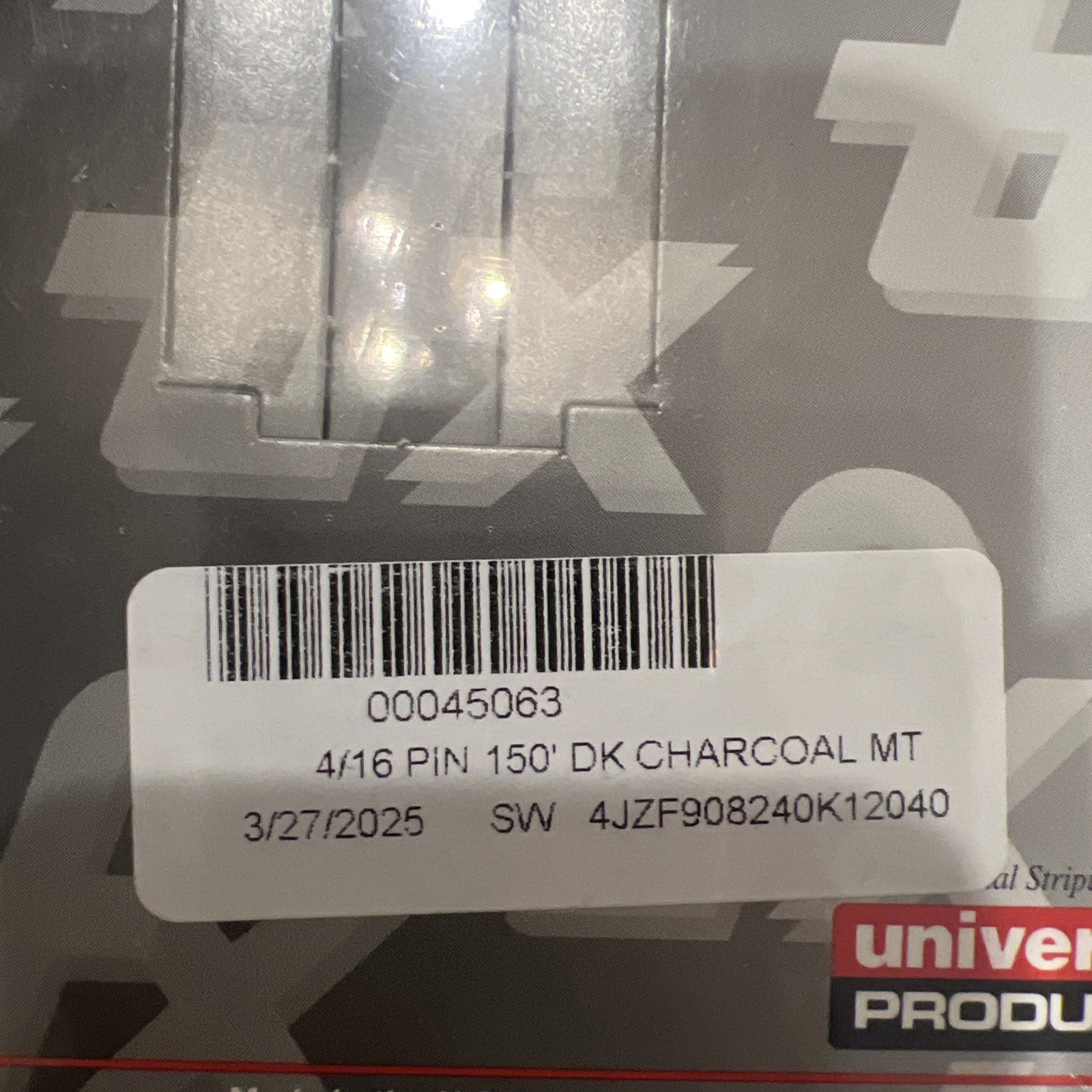 TFX Professional Striping Premium Grade Vinyl 4/16" 150 Ft. Dk Charcoal 00045063