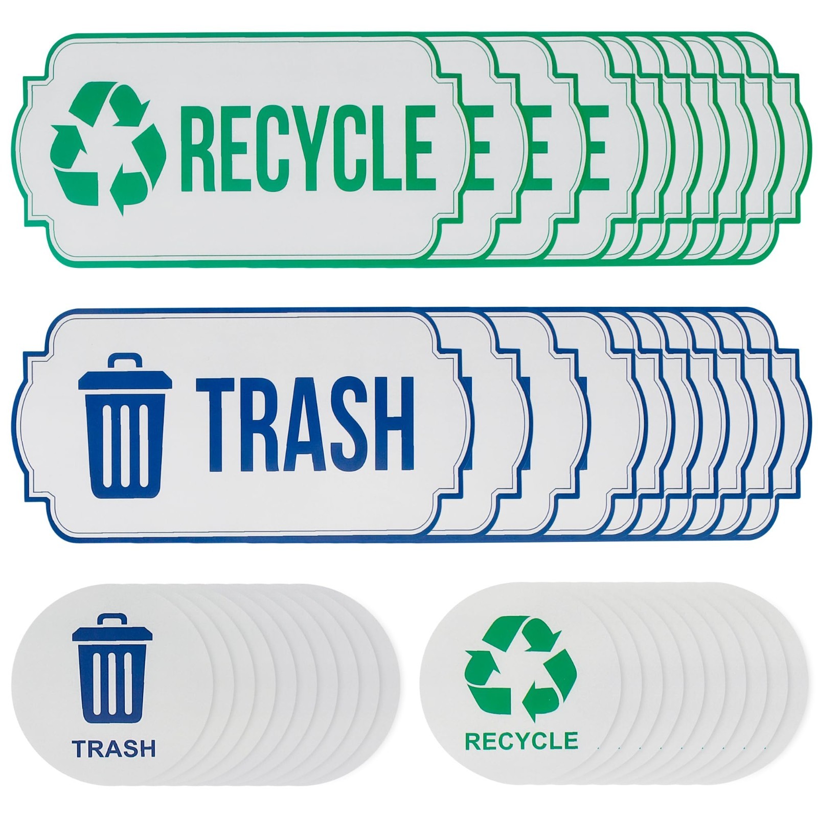 40 Waterproof Trash & Recycle Stickers for Outdoor Bins – Garbage Sorting Decals
