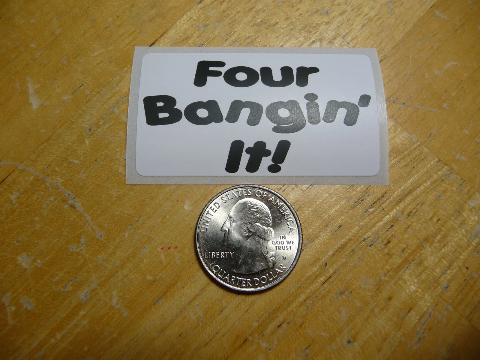 FOUR BANGIN IT STICKER DECAL 1 – 50 BULK PACK FUNNY 4 CYLINDER ECONO BOX