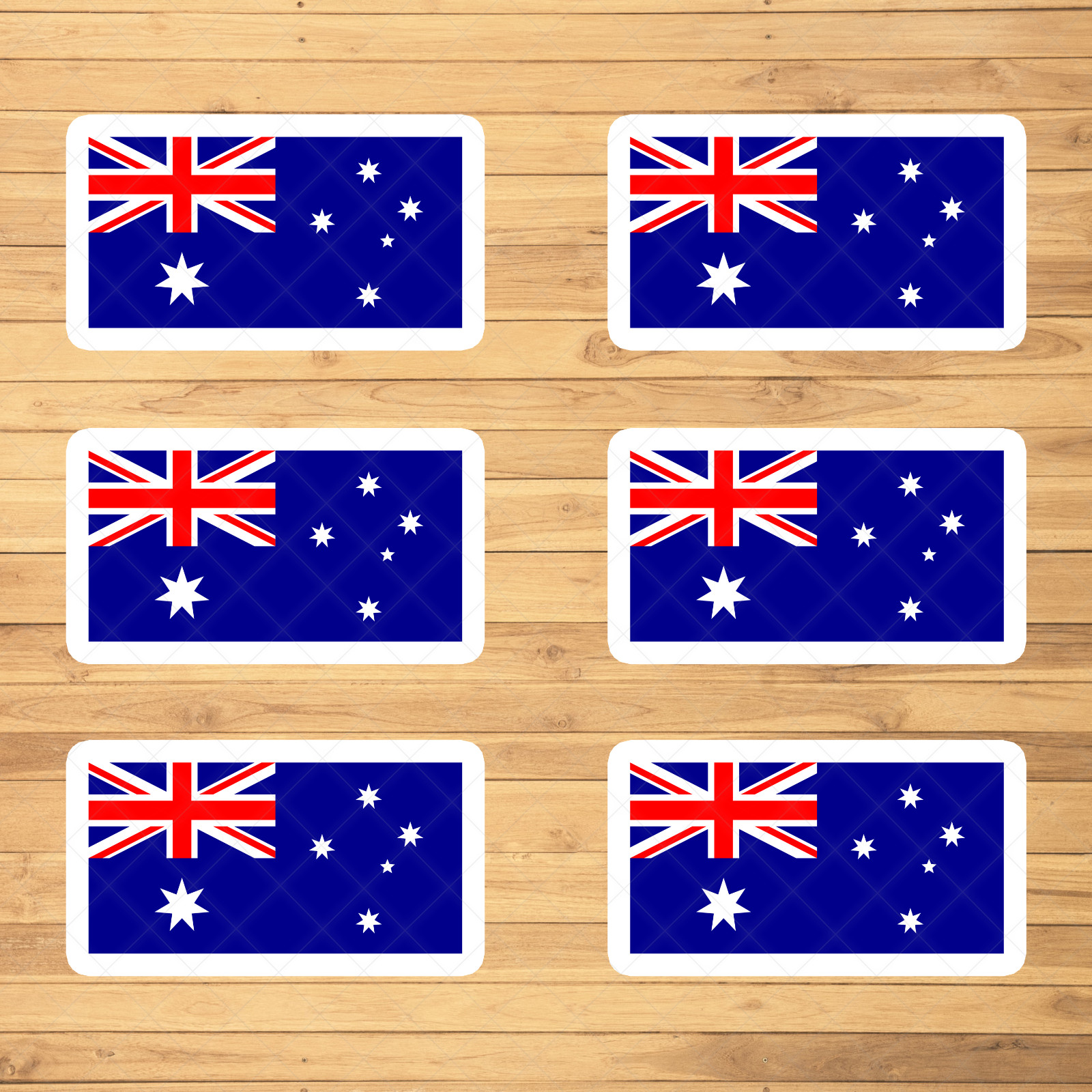 6 Pack Australia Flag Stickers – Premium Vinyl Decals | Waterproof , Easy Apply