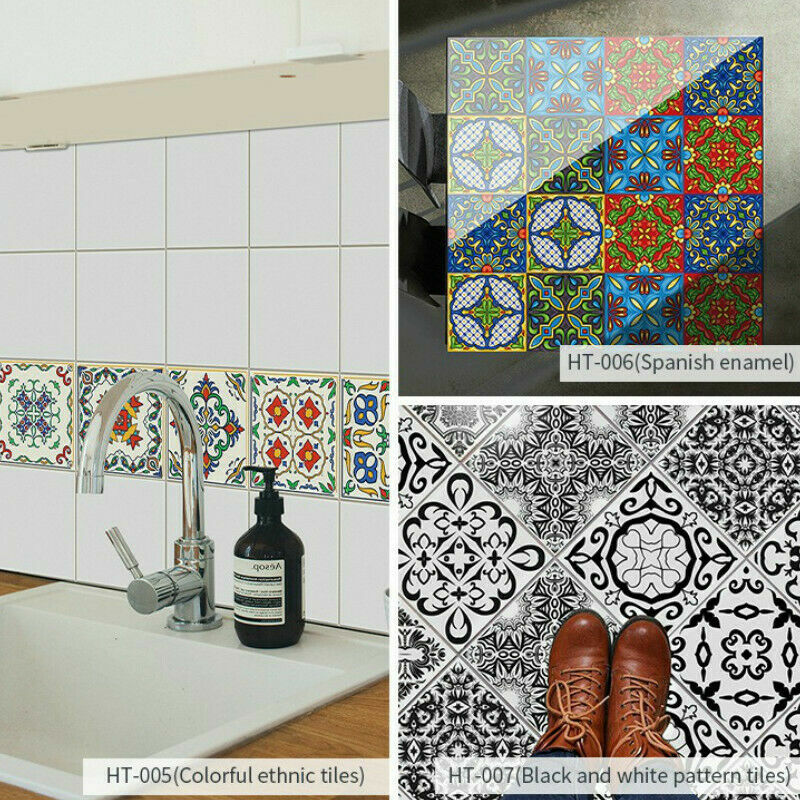 10 X Waterproof Tile Paste DIY Wallpaper Kitchen Bathroom Stair Stickers