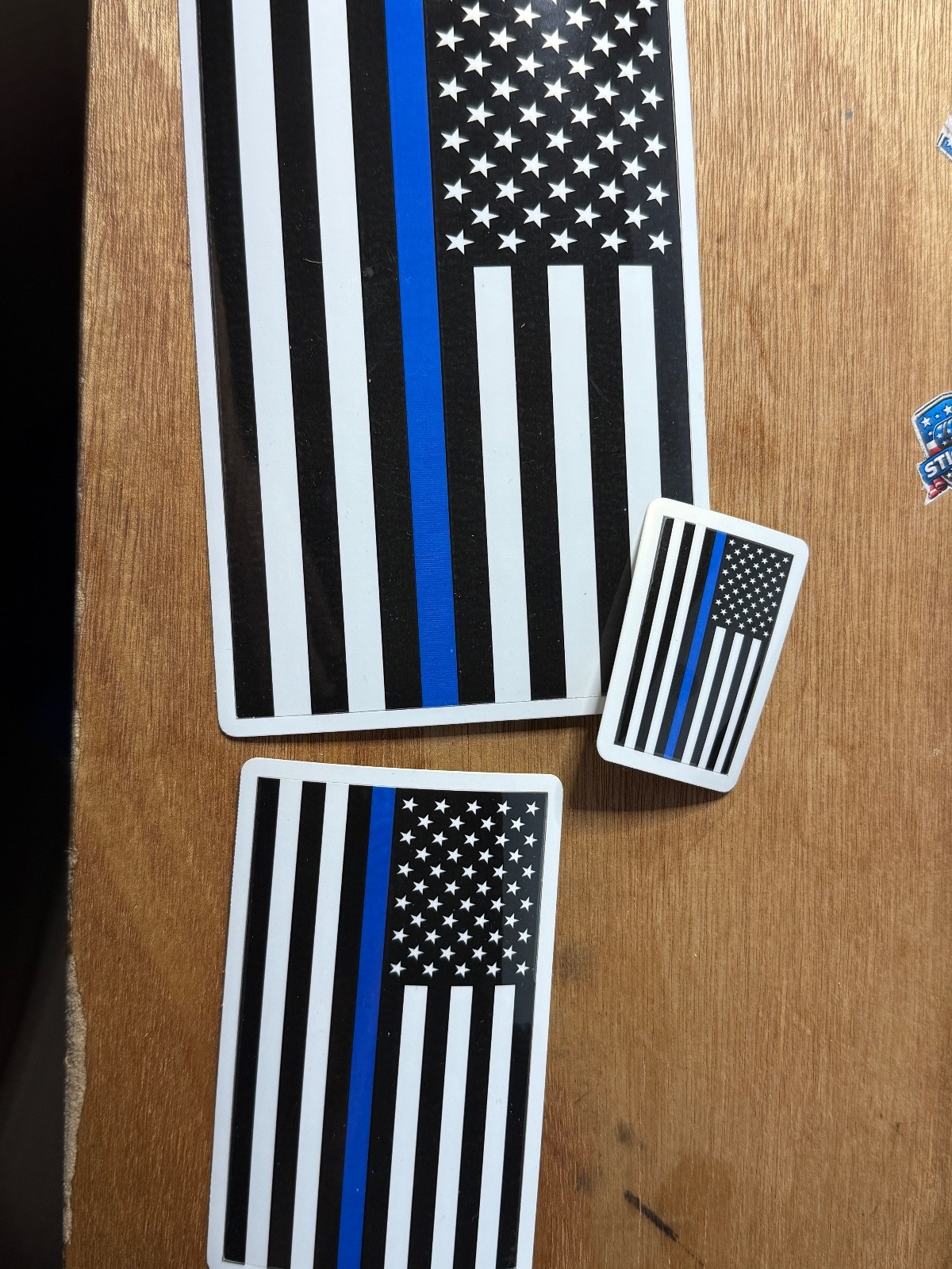 THIN BLUE. FLAG STICKER, 2 flag pack, various sizes, USA