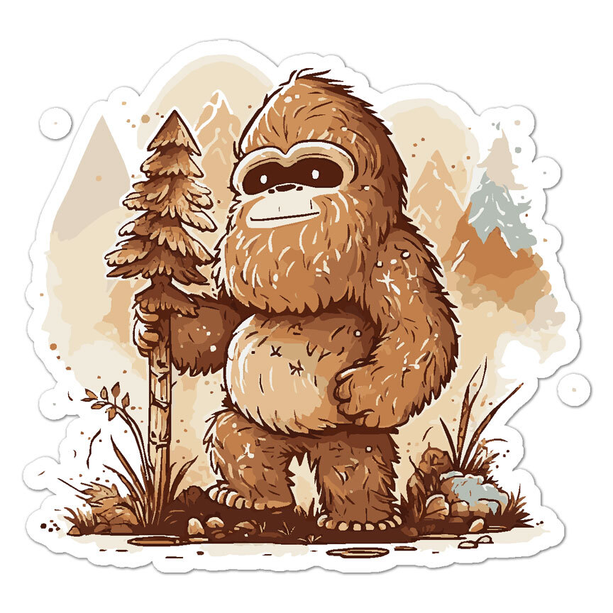 Yeti Bigfoot Sasquatch, Vinyl Decal Sticker, Indoor Outdoor, 3 Sizes, #9257