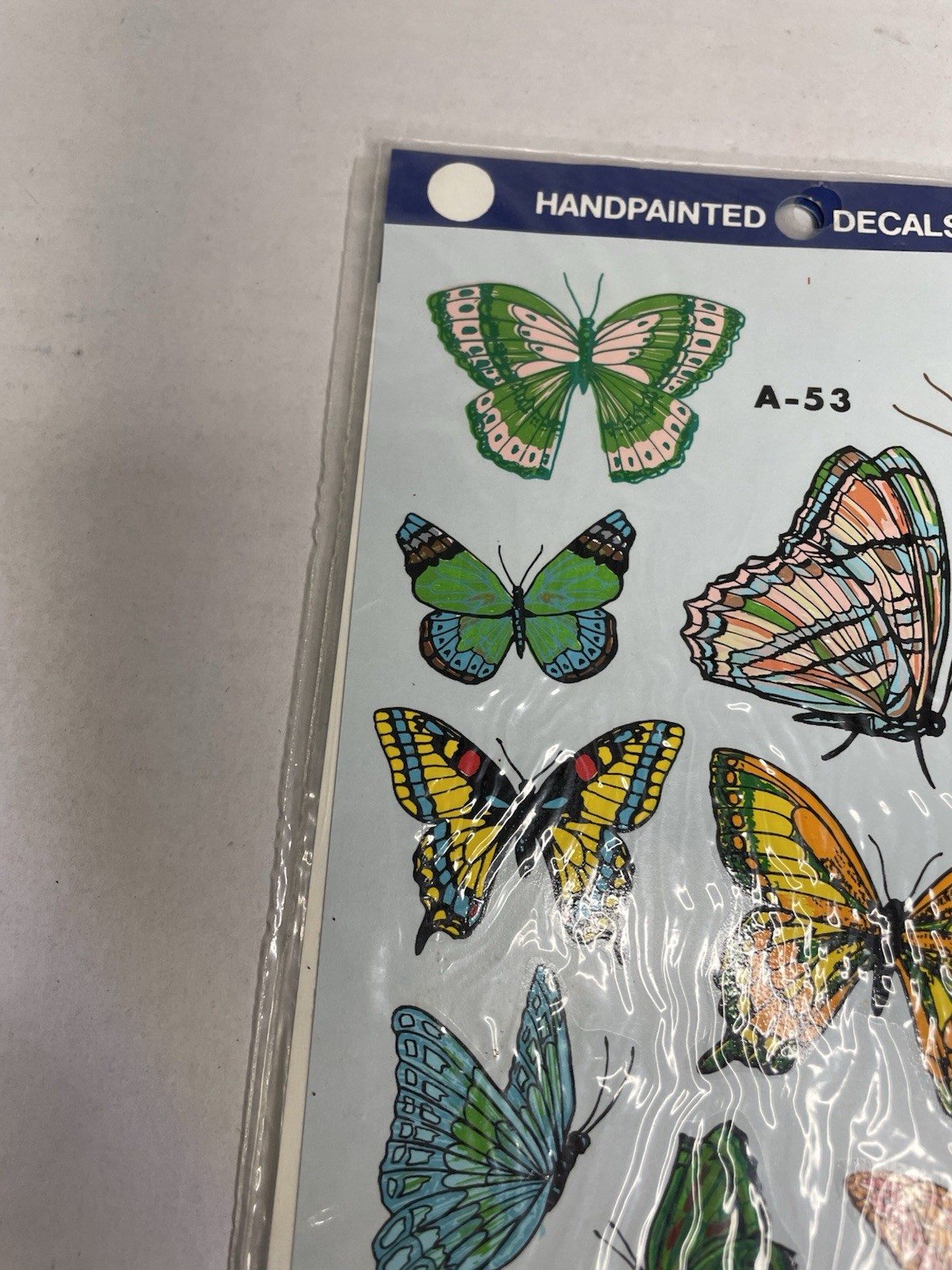 VTG 1981 Decoral Hand Painted Decals – Multi-color Butterfly A-53 Craft Stickers
