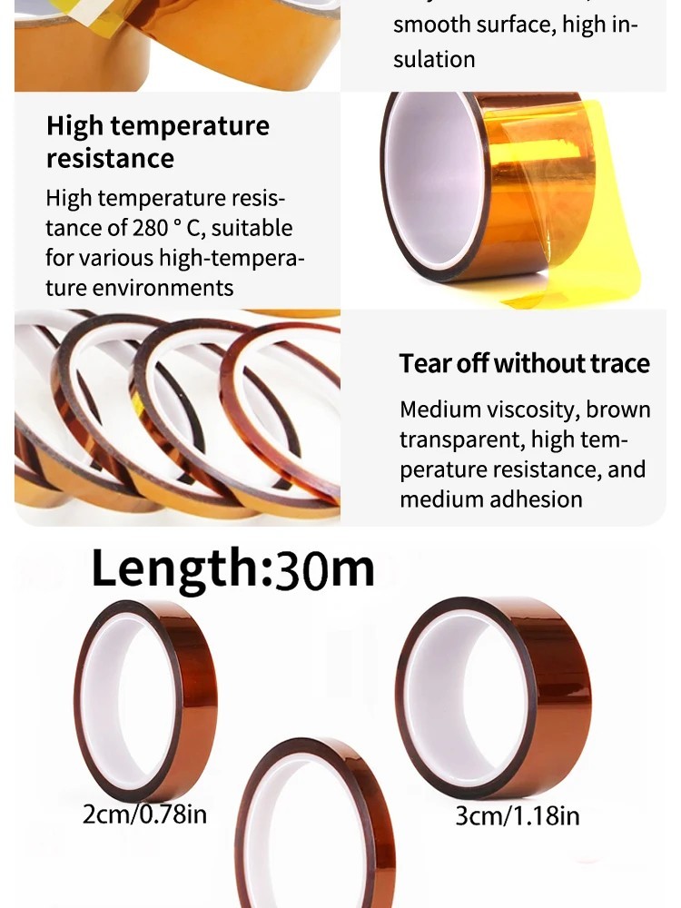 30M Gold Finger Polyimide Tape High Temperature Resistant Insulation Tape