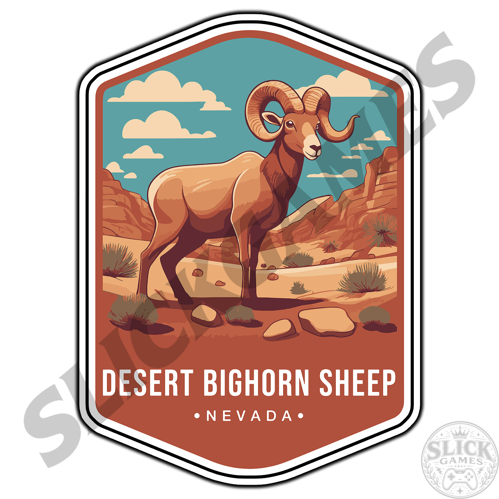 Desert Bighorn Sheep Nevada State Animal Travel #1 Sticker Waterproof Vinyl Deca