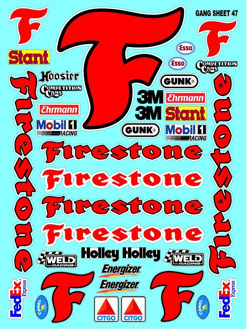r/c car- WHITE VINYL Sticker Gang SHEET 47 -R/C MODEL Decals 1/12-1/10-rc10