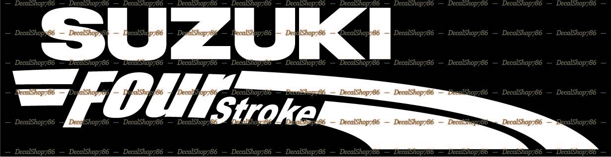 Suzuki Four Stroke Outboards -Outdoor Sports- Vinyl Die-Cut Peel N' Stick Decals