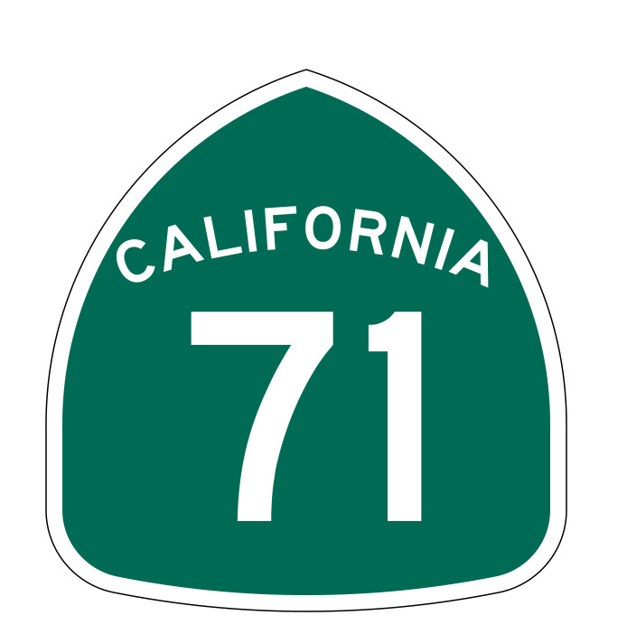 California State Route 71 Sticker Decal R1162 Highway Sign
