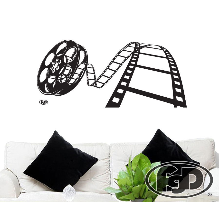 FGD Movie Reel Vinyl Wall Decal 20" x 50"
